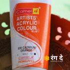 Buy Artists Acrylic Colour Cadmium Orange Camlin Online from Rang De Studio