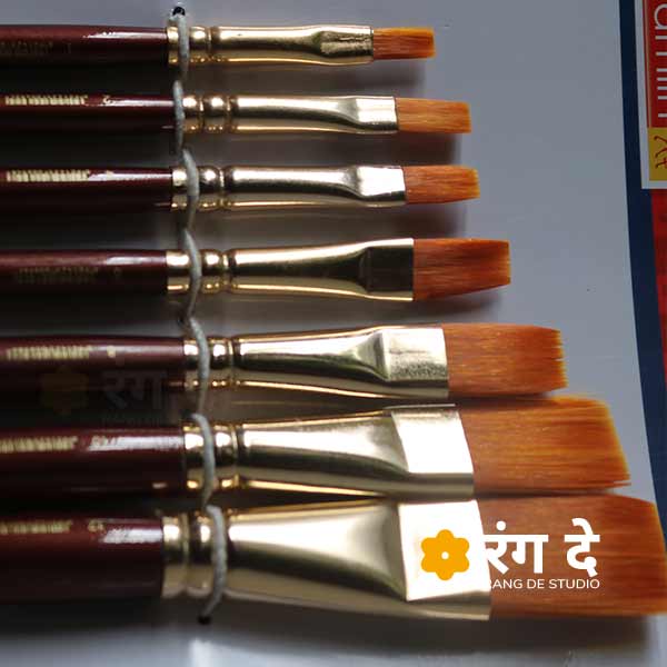 Buy Synthetic Gold Round Brushes by Camlin online from Rang De Studio, Made for professional painters, less expensive and competitive quality.
